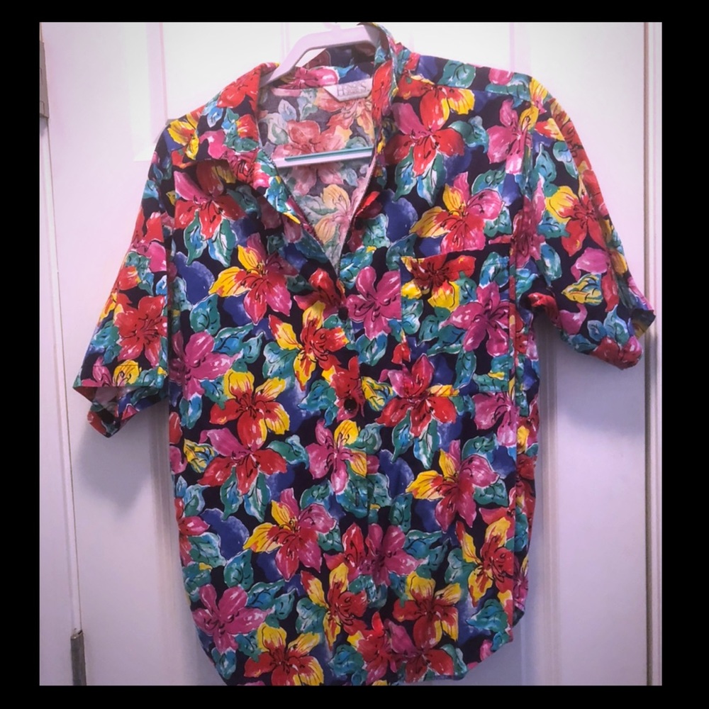 Fun floral button up